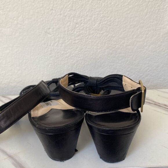 Jimmy Choo Black buckle ankle strap wedge sandals - Picture 6 of 10